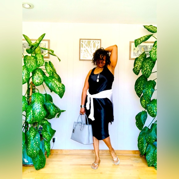 ✨ Vertical Design✨Ombre Oversized Linen High-Low Pullover W/Cuffed Long-Sleeves - Picture 10 of 11